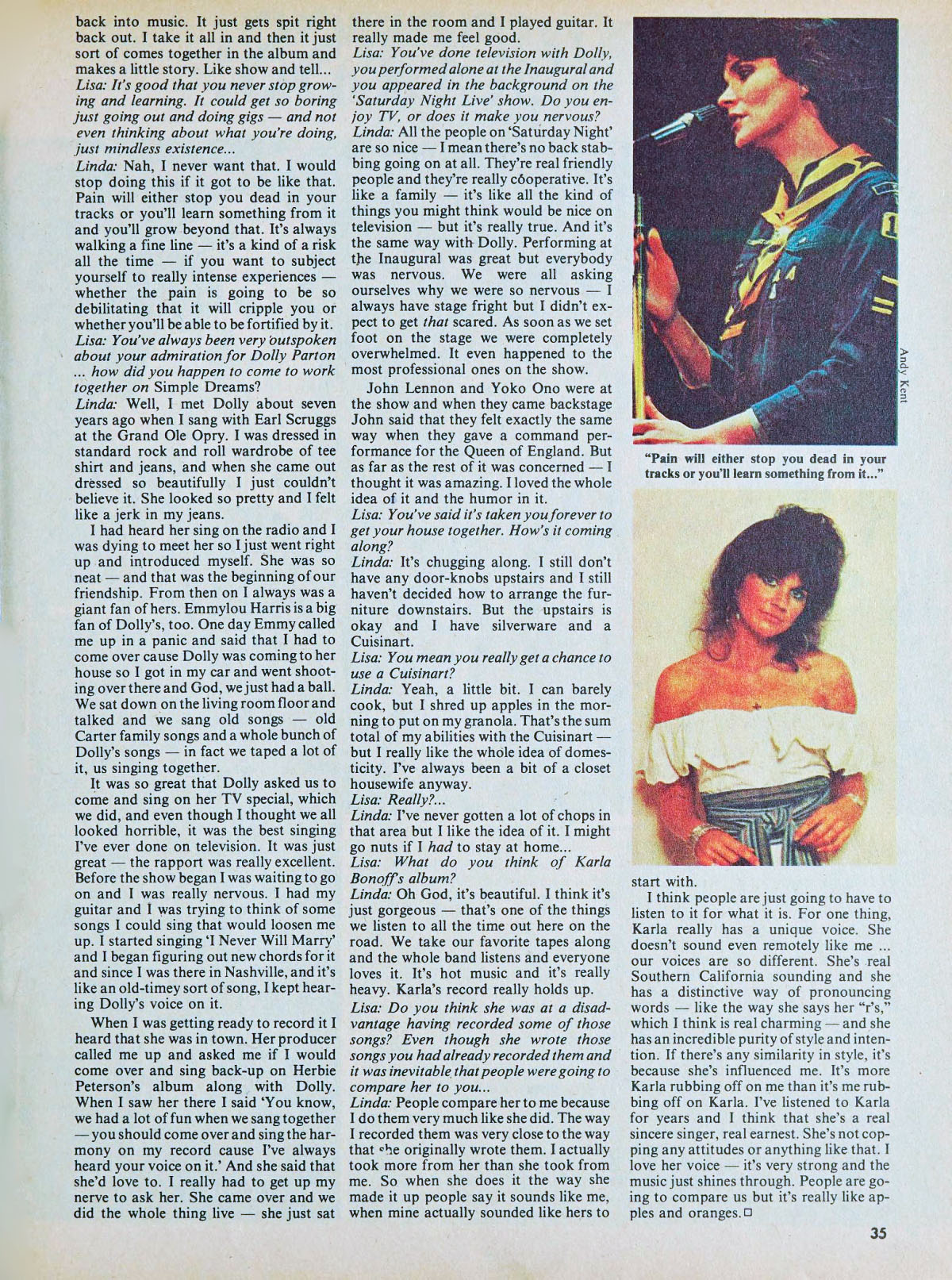 Linda Ronstadt Hit Parader interview part 2